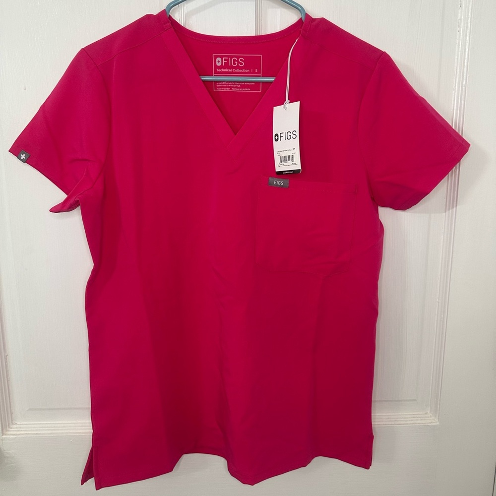 NWT Figs Women's Shocking Pink Catarina Top and Zamora Joggers Set Size S - Picture 14 of 16